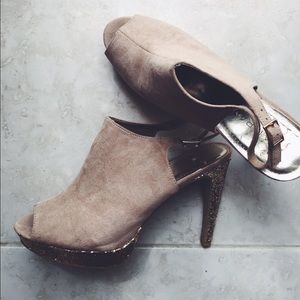 Suede boots with glitter heels ✨