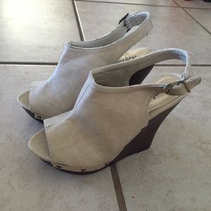 Beige wedges
