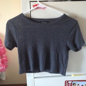 Topshop Ribbed Crop Top