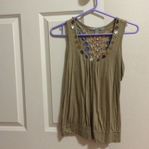 Unique bohemian racer back tank.