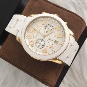 Micheal Kors White & Gold Watch