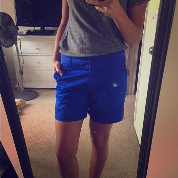 Royal blue cuffed shorts - like new!
