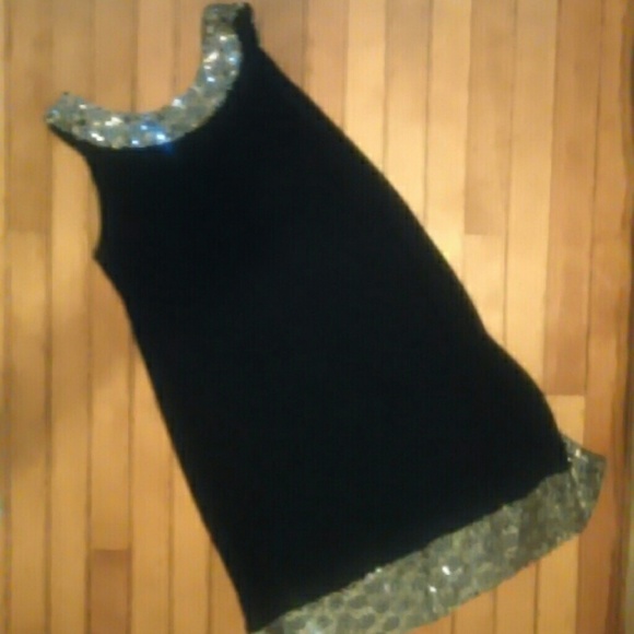 Black dress w/ sequined collar and bottom