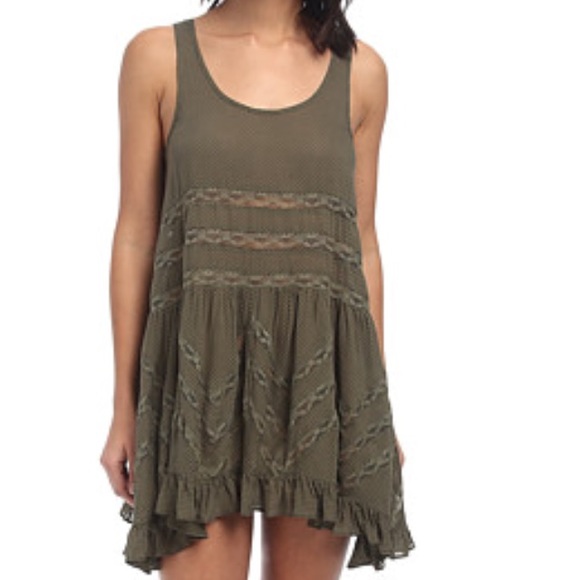 Free People Trapeze Slip in True Olive