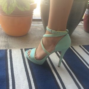 Teal/ sea foam heels
