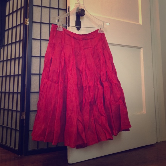 Ruffled red skirt