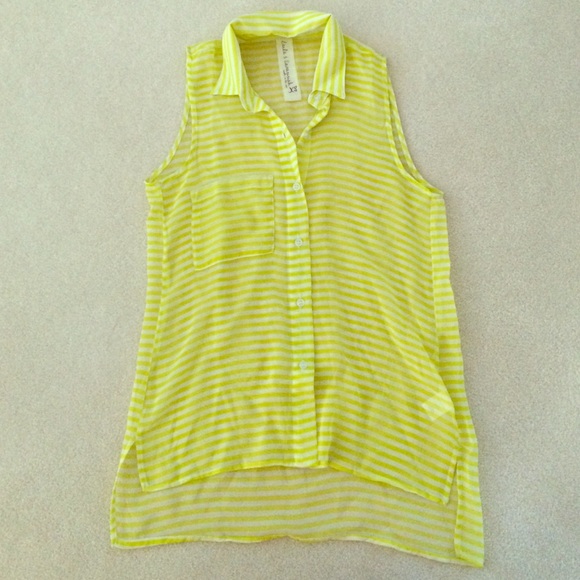 Laila & Savannah Sheer Striped Top