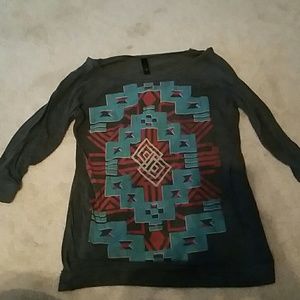 Gray aztec top