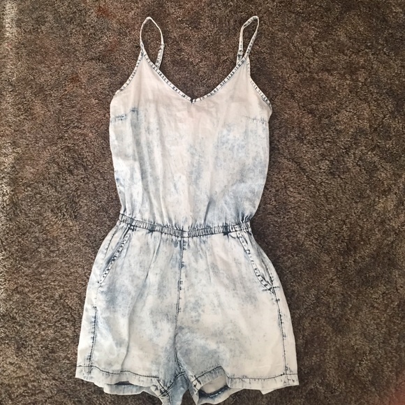 Acid wash romper