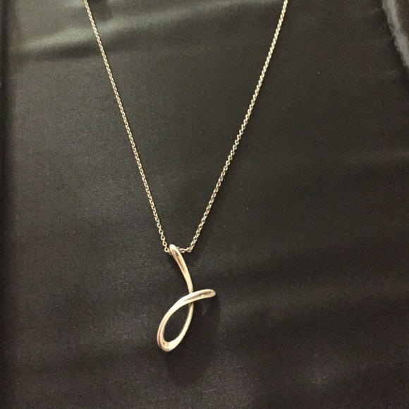 Tiffany&Co. Sterling Silver Alphabet Necklace "J"