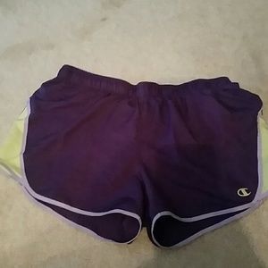 Purple athletic shorts