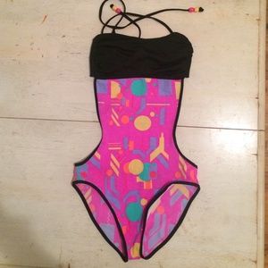 Kidrobot 80's print one-piece bathing suit