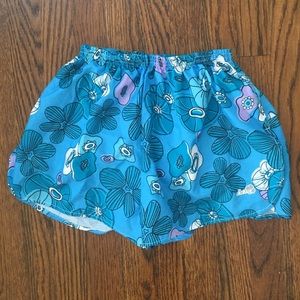 Blue patterned boa shorts