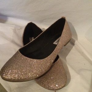 Gold glitter flats
