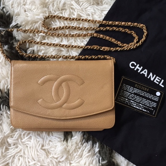 CHANEL Handbags - SOLD 💯Chanel Tan WOC Wallet on Chain Caviar
