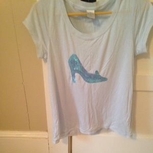 Sequin glass slipper tee
