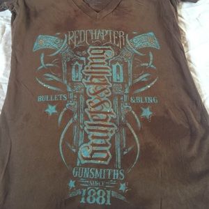 Red Chapter Pistol Gun Shirt