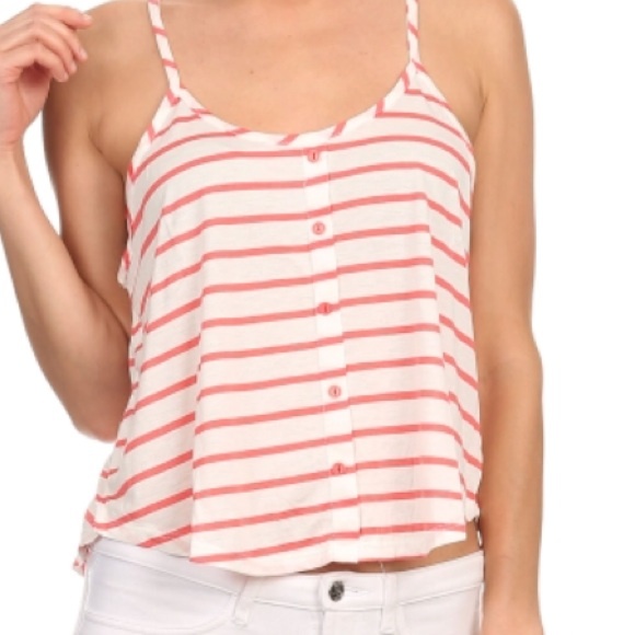 Coral Striped Racerback Top - Picture 4 of 4