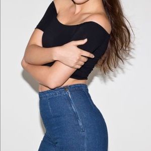 American apparel  shoulder crop top .