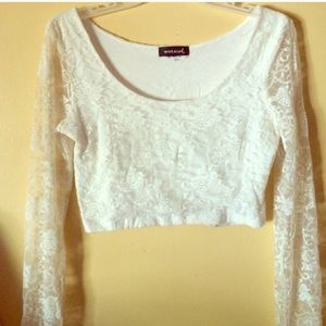 Lace Crop Top Long Sleeve