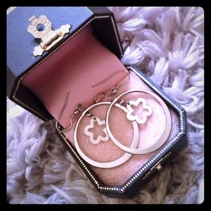 Silver flower earrings