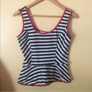 Striped Peplum Top