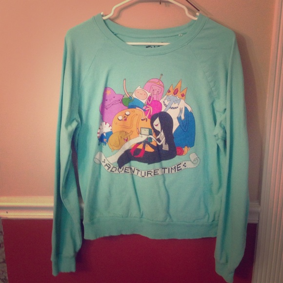 Teal Adventure Time Lightweight Sweatshirt