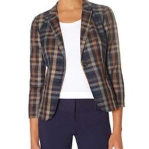 Blue, plaid women's blazer from the Limited