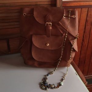 Small Brown Leather Backpack