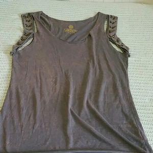 Gold Mine Grey Tye Dye Tshirt with Studs