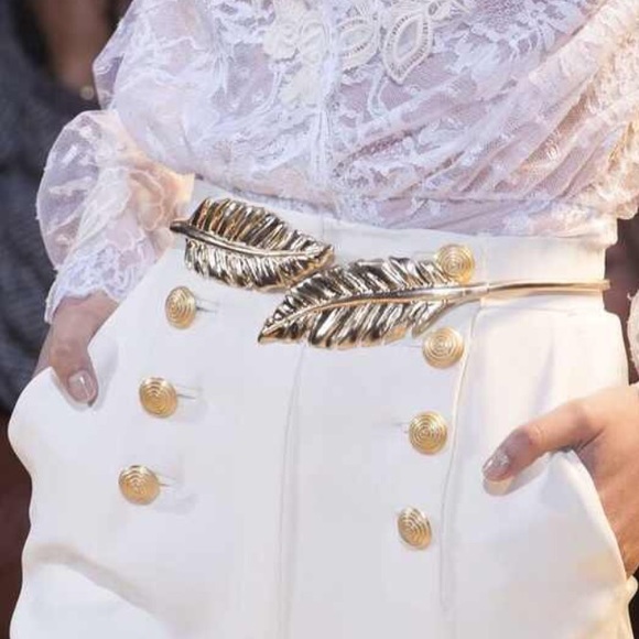 🌟Adjustable Stretchy SILVER Leaf Belt