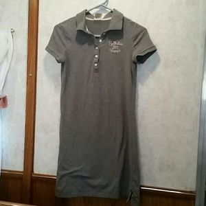 Hollister Polo Style T-shirt Dress Grey size Small