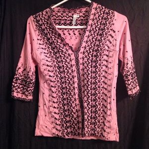 Pink/black women's shirt