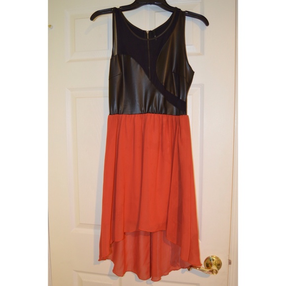 Cute color block high-low dress