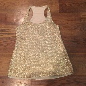 Gold sequin racer back tank