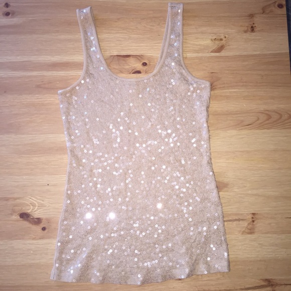 ⭐️Tan Sequin Tank - Picture 2 of 4
