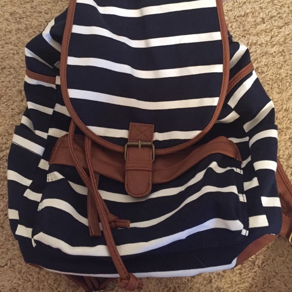 Madden Girl navy striped backpack!