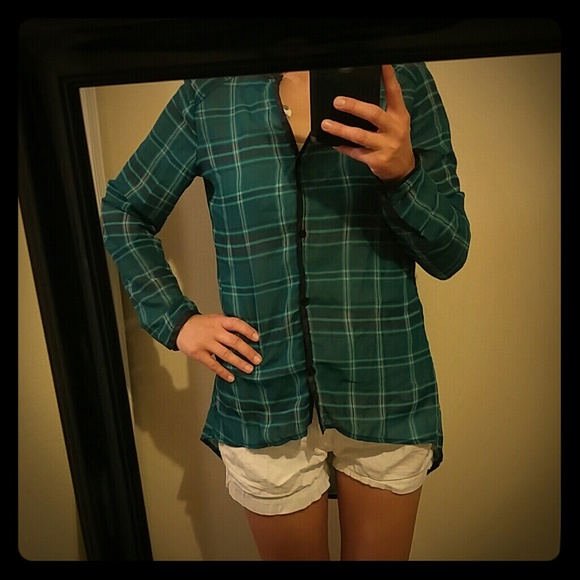 Sheer green plaid