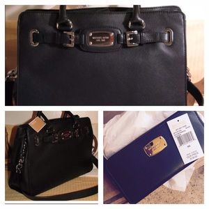 Stunning Michael Kors Hamilton Black Bag