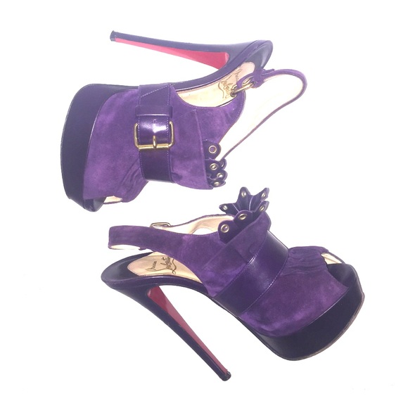 Christian Louboutin lady peep sling suede pumps! - Picture 1 of 4