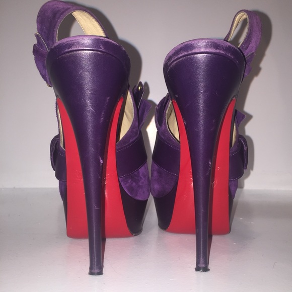 Christian Louboutin lady peep sling suede pumps! - Picture 2 of 4