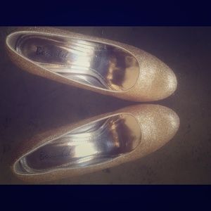 Ladies rose gold Glitter Heels