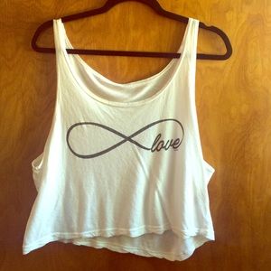 Brandy Melville small infinity love crop top.