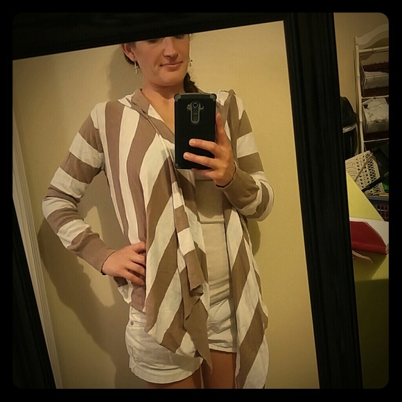 Brown and white sweater