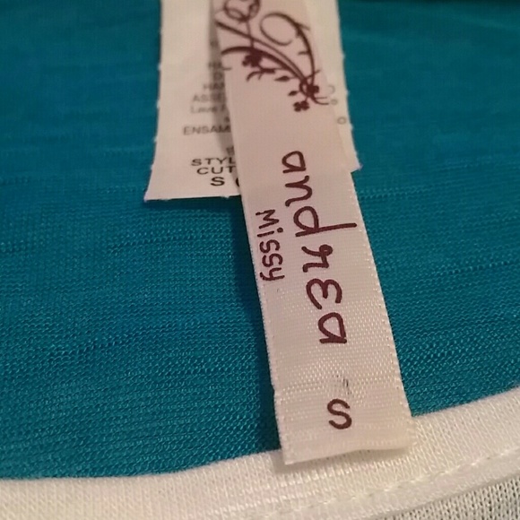 Teal black and white light weigh cardigan & tank - Picture 3 of 4