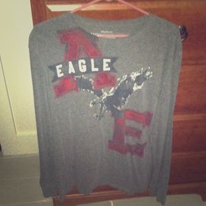 Long Sleeved Grey American Eagle Top