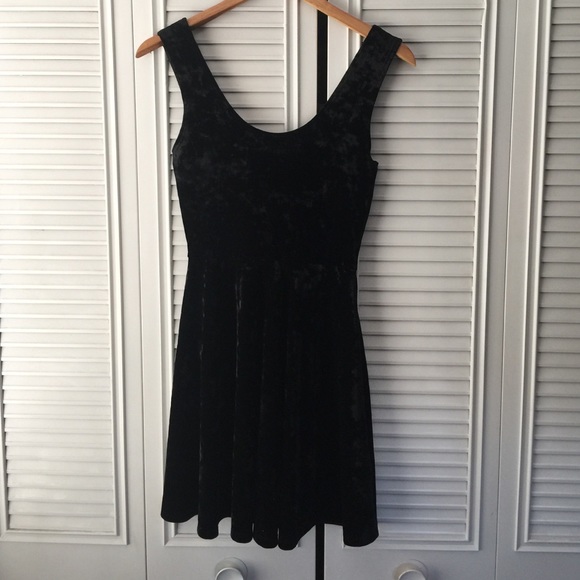Black Velvet Skater Dress