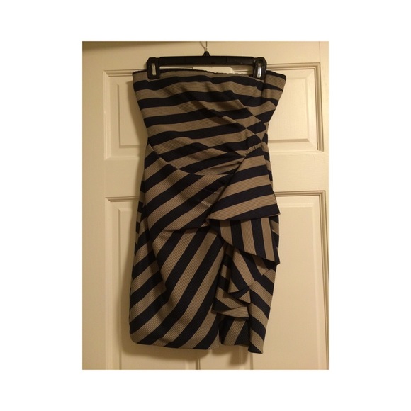 Bcbg strapless striped dress