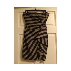 Bcbg strapless striped dress