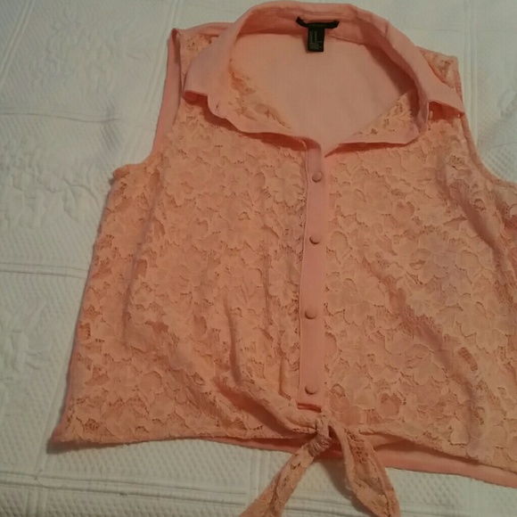 Forever 21 Orange/Peach Lace Top